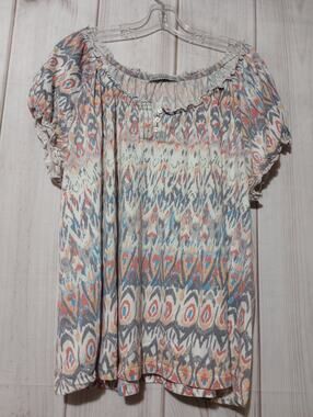 Jason Maxwell Shirt Ladies 2x Pink Blue Short Sleeve